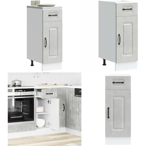 Base da Cucina Kalmar Grigio Cemento in Legno Multistrato - Base da cucina - Armadio in truciolato
