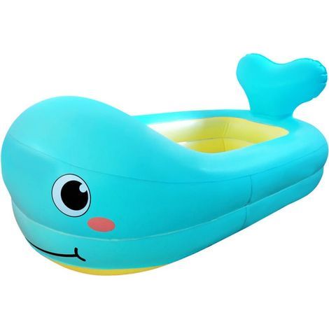 Baignoire gonflable pour enfants, baignoire portable en forme de baleine mignonne, piscine pour enfants étanche, siège de voyage avec coussin épais pour la salle de bain et les voyages en famille. (1/4)