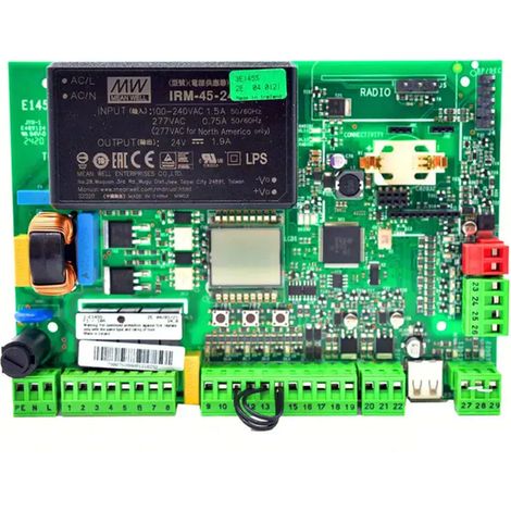 Faac – Centrale de commande 790076 – Compatible motorisations portail battant 230V – Gestion serrures électriques 12-24V – Écran LCD programmable