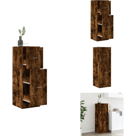 Apothekerschrank Räuchereiche 40x41x118 cm Holzwerkstoff - Apothekerschrank - Apothekerschränke - Apothekermöbel - Apotheker Sideboard (1/5)