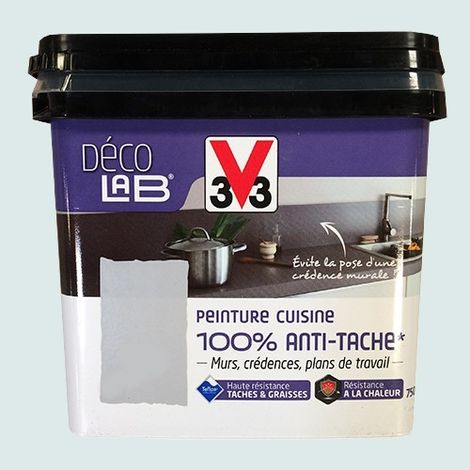 V33 Déco LAB Peinture Cuisine 100% Anti-Tâche Galet 0,75 L