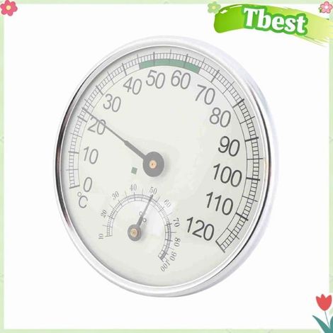Tbest thermomètre pour sauna Thermo-Hygromètre 2 en 1, Haute Précision, en Acier Inoxydable, pour Sauna, parfum accessoire