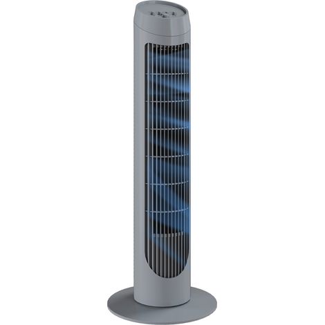 HOMCOM 75cm Tower Fan Noise Reduction Wind 3-Level Cool ABS Indoor Grey (1/5)