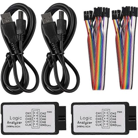 2 ensembles d'analyseurs logiques USB 24 MHz 8 canaux 24 Mbit/s pour FPGA ARM-- (1/5)