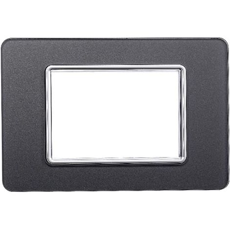 Kompatible Abdeckrahmen Vimar Plana 3 module Glas dunkler Stahl Farbe Ettroit EV84310