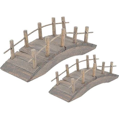 Lot de 2 mini ponts en arche, mini maison, pont de jardin à faire soi-même, décoration, petit pont en arche en bois à fabriquer soi-même (1/2)