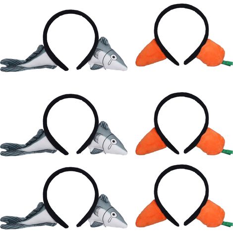 6 pièces Bandeau Doux Oreilles d'Animaux Amusant Forme Carotte pour Soin Visage Maquillage (1/5)