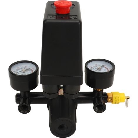 Pressostat pour compresseur d'air - Vanne de régulation - Contrôle précis - Réglage facile - Pressostat avec vanne à bille union (1/5)