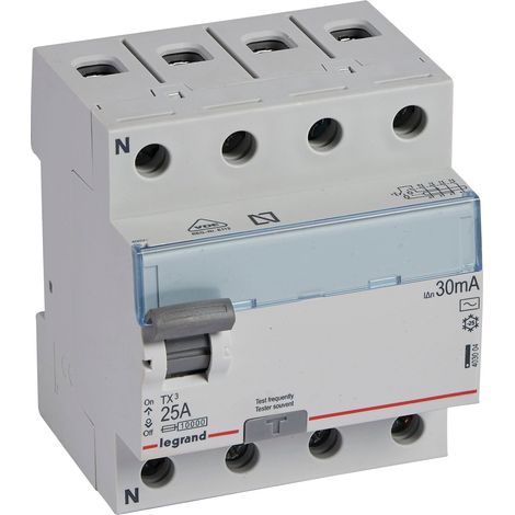 Interruptor Diferencial Industrial 4P 30mA 25-40A 10kA Clase AC LEGRAND TX³ 403004 25 A (1/3)