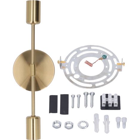 Beyamis Douille double pour applique murale E27/E26, antirouille, style vintage, couleur or, 85-265 V, idéale pour salon et salle de bain. (1/5)