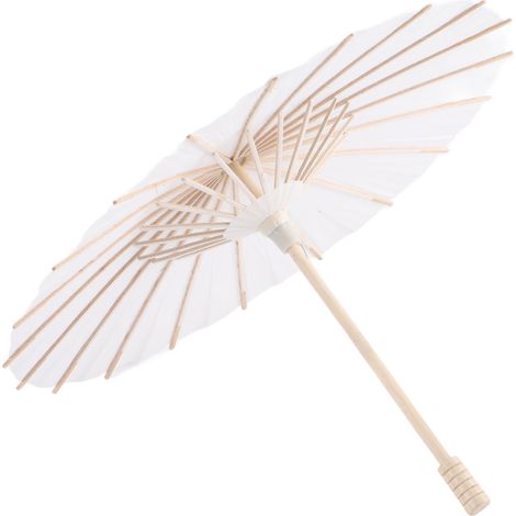 Dekorativer weißer Papierschirm, Schuldekorations-Fotorequisite (30 cm). (1/5)