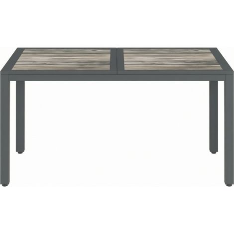 Tavolo da giardino 140 x 80 x 72 cm grigio scuro in acciaio zincato (1/5)