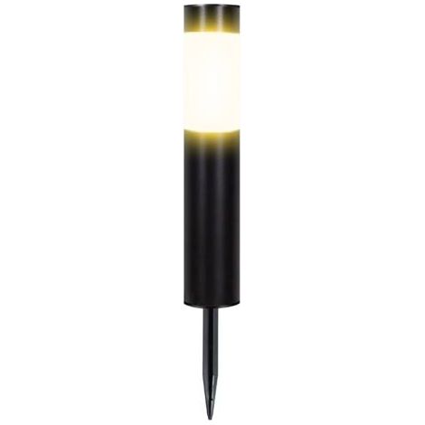 1 lampe solaire de jardin extérieure, lampe LED cylindrique longue et fine pour pelouse (Couleur : Noir) (1/4)