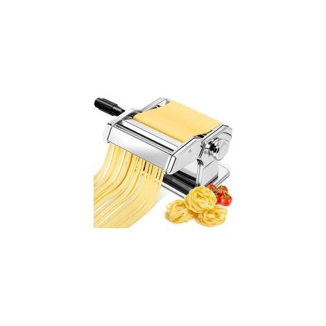 Machine à Pâtes Manuelle, 7 Épaisseurs Réglables, Machine à Pâtes en Acier Inoxydable avec Rouleau et Cutter, Machine à Pâtes Fraîches à Manivelle à la Main pour Spaghetti, Fettuccini, Lasagnes (1/4)
