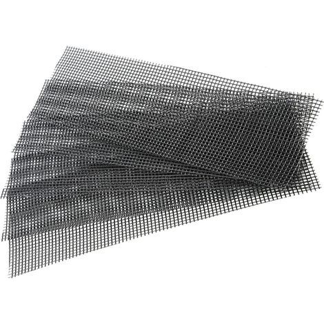 Tampon Maille de Trou de Pot Fleur, 5 Pièces Tapis Grille de Fond de Bonsaï en Plastique Écrans Trou de Drainage Carrés Empêchent la Perte de Sol (30x10cm) (1/5)