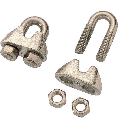 Morsetto ad arco per funi in acciaio zincato da 3 mm, 2 pezzi