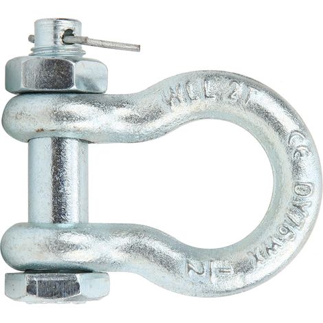 Manille d'ancre robuste en acier allié, type arche, avec écrou, pièces pour machines de levage de navires, 2 pièces, manille d'ancre 2T (1/5)