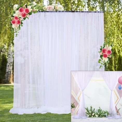 Voile de fenêtre semi-transparent pour décoration de mariage, chambre ou extérieur (1/5)