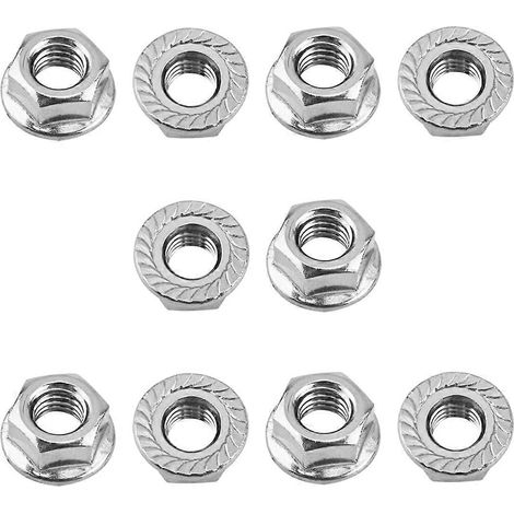 30er-Packung M8-Sechskantmuttern mit Verzahnung, M8-1,25 mm Sechskant-Flanschmuttern