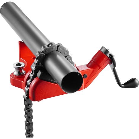 Étau à chaîne robuste pour tuyaux de 6,35 mm à 152,2 mm avec chaîne de 711 mm et base en fonte pour plomberie et réparation.