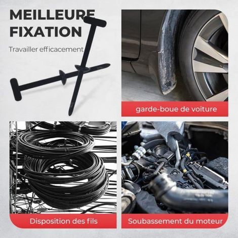 Serre Cable,2025 Neu Attaches Autobloquantes s en Nylon Rivets en Plastique pour Réparation Automobile (50 Pcs) (1/4)