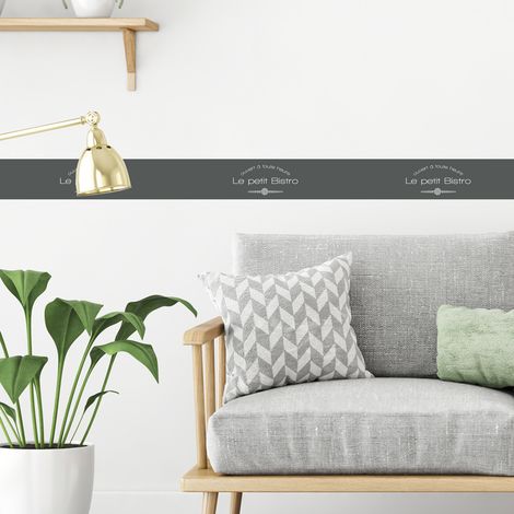Frise adhésive 10x300cm - Déco graphique chic rétro bistro - (1/5)