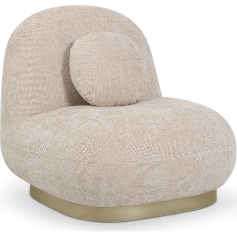Gebogener Design-Sessel im zeitgenössischen Stil mit Chenille-Polsterung - Larry Beige (1/4)