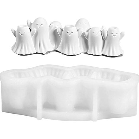 Moule porte-bougie d'Halloween en silicone antiadhésif, moule fantôme d'Halloween (1/5)