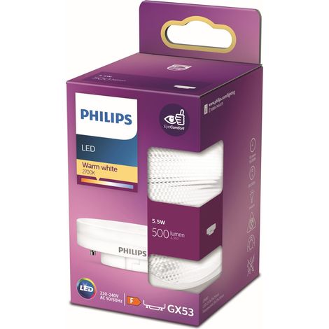 ampoule LED Equivalent 500lm GX53 Blanc chaud, Non dimmable, Plastique (1/5)