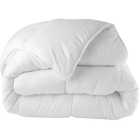 Umberto Ravelli – Couette blanche 1 place 140 x 200 cm – Fabrication française – Enveloppe polyester – Lavage à sec