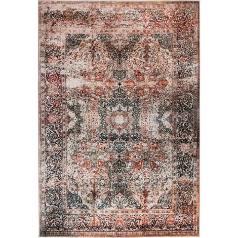 Tapis Tissé Vintage à Poils Plats "Saphira" Beige 200 x 290 cm (1/5)