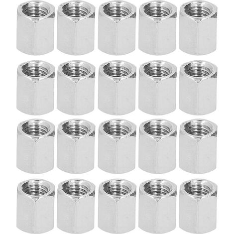 20 Stück Sechskant-Kupplungsmuttern M8x1,25, 12 L14mm Gewindestangenverbinder, Edelstahl 304