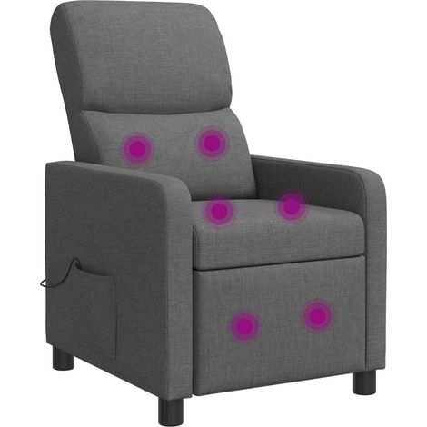 Massage Relaxsessel Dunkelgrau Stoff vidaXL (1/5)