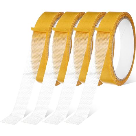 4er-Pack doppelseitiges Gewebeklebeband, 2 x 100 cm, Mehrzweckklebeband für Teppich, Fotowand, Küche, Zuhause, Schule