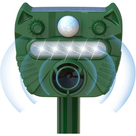 Ultraschall-Katzenabwehr, Marderabwehr, wasserdicht, mit USB-Lademodus, Tierabwehr und LED-Licht, wirksam gegen Marder, Katzen, Hunde, Vögel, Füchse und Ratten. (1/5)