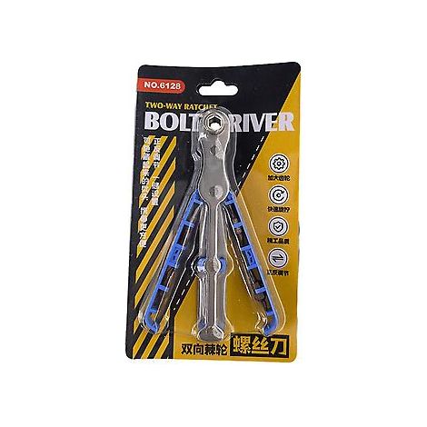Jeu de tournevis à cliquet bidirectionnel 6 mm, résistant à l'usure et à la rouille, pour la réparation d'appareils électroménagers (bleu)