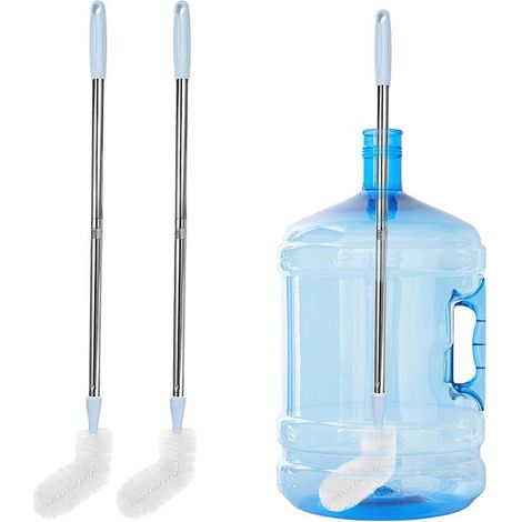 Brosse à biberon extensible en 2 parties - Brosse de nettoyage multifonctionnelle - Brosse pour biberon - Brosse pour seau - Poils en nylon - Manche en acier inoxydable - Convient aux biberons de 11 e (1/5)