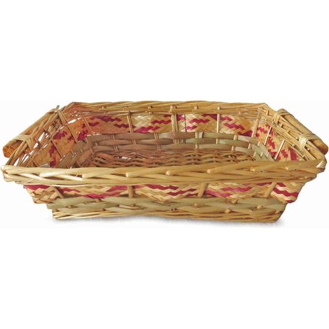 Cesto da confezionamento rettangolare in vimini miele (kit da 5)