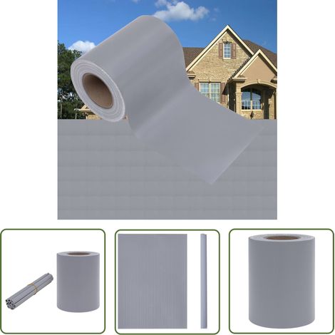 The Living Store Garten-Sichtschutz PVC 35x0,19 m Matt-Hellgrau - Zaunsichtschutz - PVC-Folie - Gartendekoration - Sonnenschutz - Windschutz (1/5)