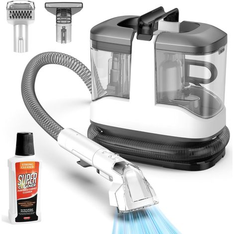 Teppich- und Sofareiniger 450 W – Teendow – 12 kPa – 1 l / 0,5 l Tank – Leichtgewicht 2,6 kg – 5 m Kabel – Inkl. Bürste