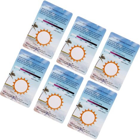 Cartes de Détection Lecture Précise de L'intensité UV 6pcs en Pvc Facile à Utiliser pour Animaux de Compagnie Voyages (1/5)