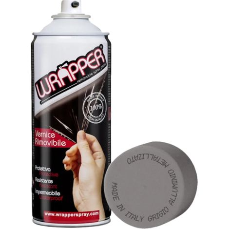Wrapper Spray Vernice Pellicola Removibile 400ml – Vari Colori e Finiture  Grigio Alluminio Metallizzato