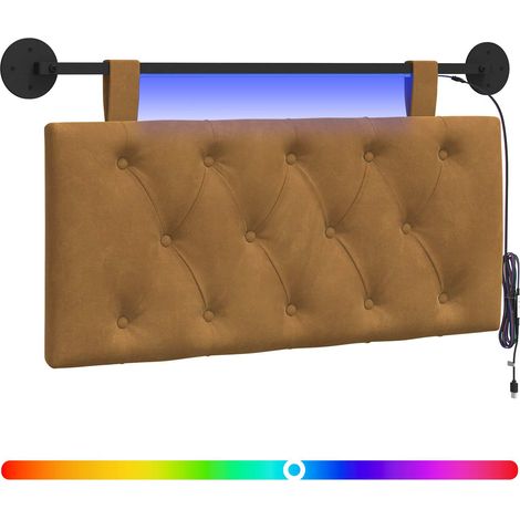 Maison Exclusive - Testiera sospesa Con luce LED Marrone Velluto (1/5)