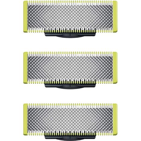 For Philips OneBlade - Replacement blades for OneBlade electric shaver/trimmer, solid stainless steel, cuts, styles and shaves, pack of 3