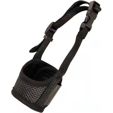 Muselière pour chien - Noire - Muselière en maille douce et respirante - Muselière de sécurité - Muselière pour grand chien - Taille XXL (1/5)