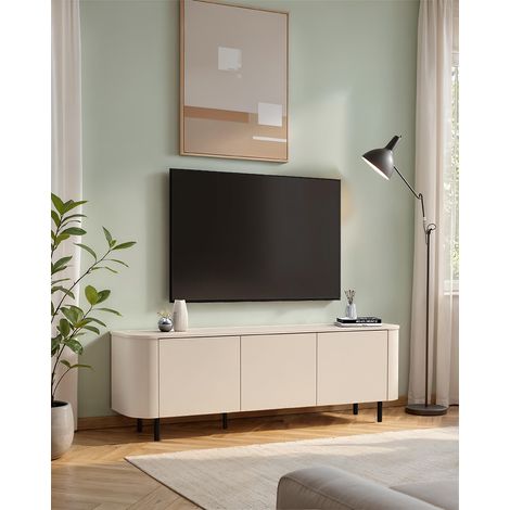 Meuble TV moderne 180 cm coloris cachemire Horizo (1/5)