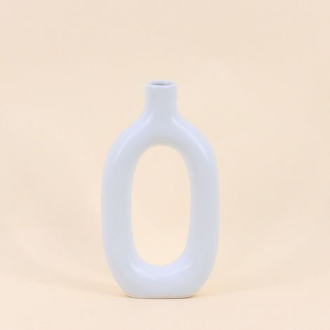 Vase design en céramique blanche, H24cm