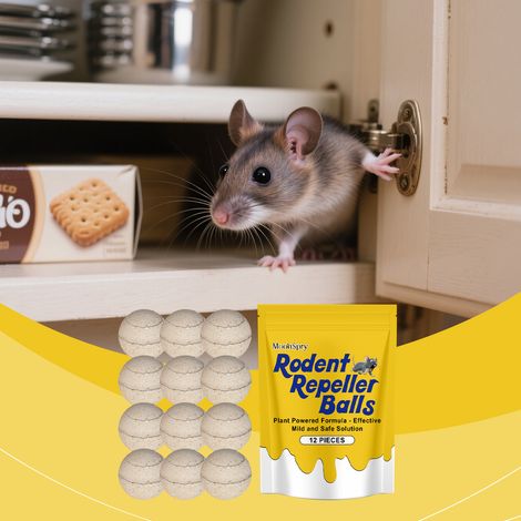 Rat repellent balls with natural plant scents, suitable for various indoor and home environments. -- 12 pieces (1/5)