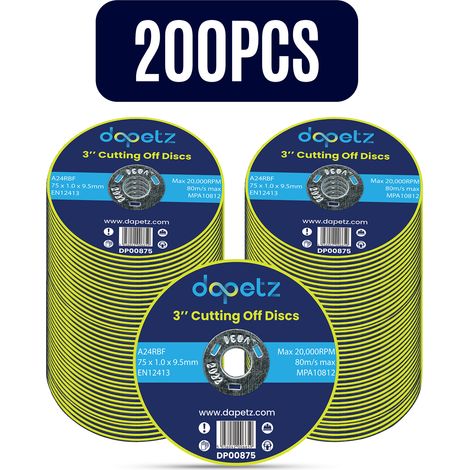Dapetz ® Ultra-Thin Metal Cutting Discs 75mm Stainless Steel For Angle Grinder 75 x 1 x 9.5mm High Performance Grinder Discs With 9.5mm Bore For Precise Cutting & Smooth Grinding 200PCS (1/5)