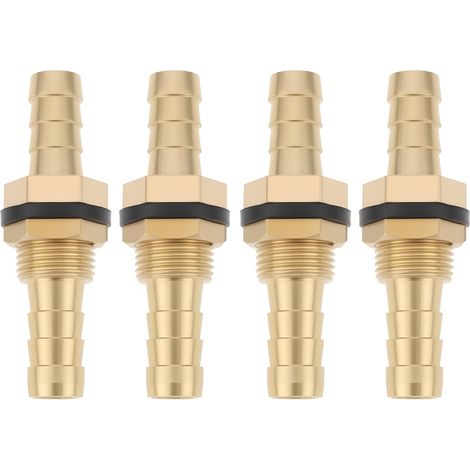 4 Raccords à Barbes de Cloison de 8 Mm en Laiton avec Rondelle en Silicone pour Conduites de Carburant Destinés Au Sport Automobile (1/5)